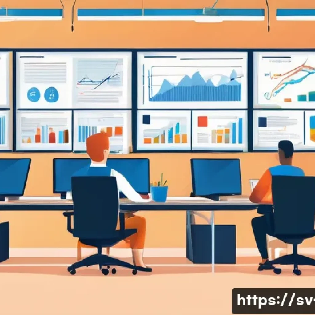 브렉시트 이후 경제 변화 - A detailed illustration of a modern British small to medium-sized enterprise (SME) office environmen...