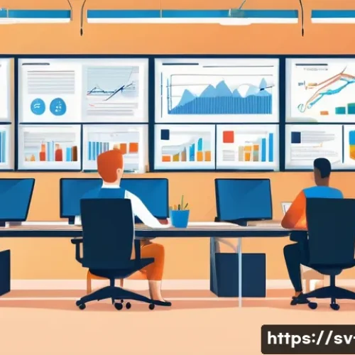 Home 33 브렉시트 이후 경제 변화 - A detailed illustration of a modern British small to medium-sized enterprise (SME) office environmen...