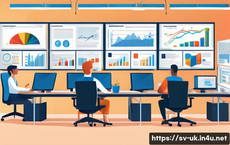 브렉시트 이후 경제 변화 - A detailed illustration of a modern British small to medium-sized enterprise (SME) office environmen...