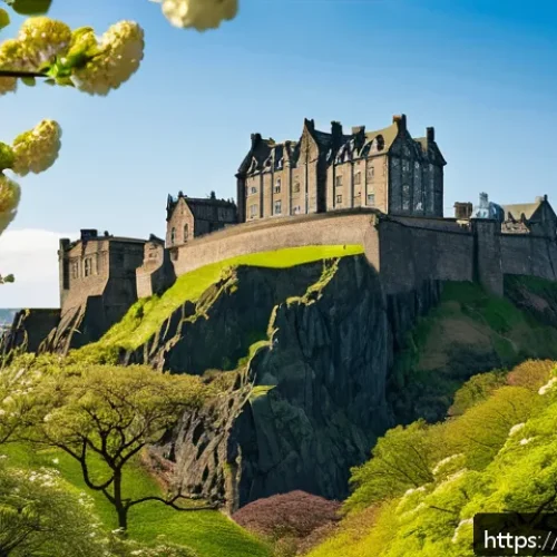 Home 31 에든버러 성 역사와 전설 - A majestic view of Edinburgh Castle perched atop the volcanic Castle Rock during a bright spring mor...